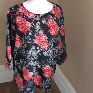 Emotions Blouse Women's floral blouse Size  XL